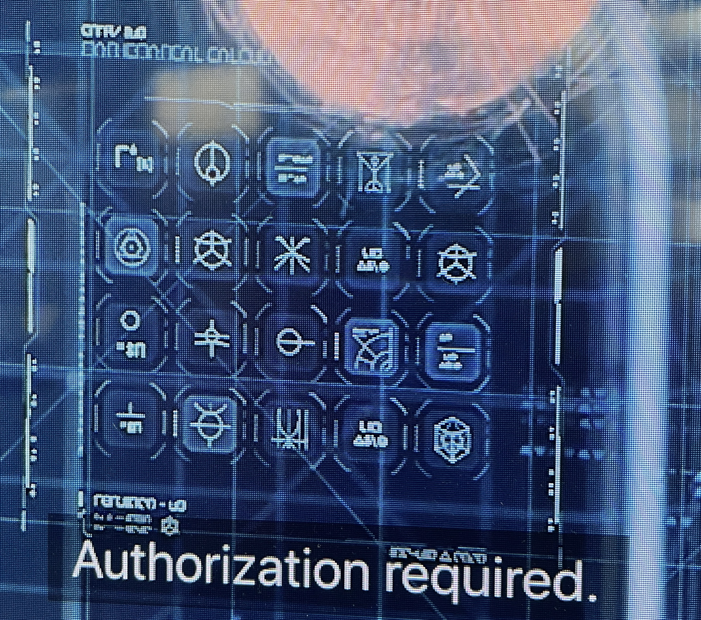 Foundation computer navigation screen displaying four rows of five icons