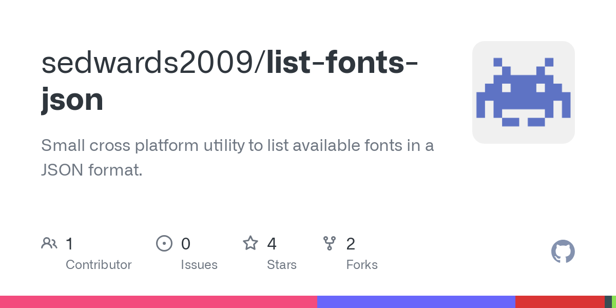 list fonts json