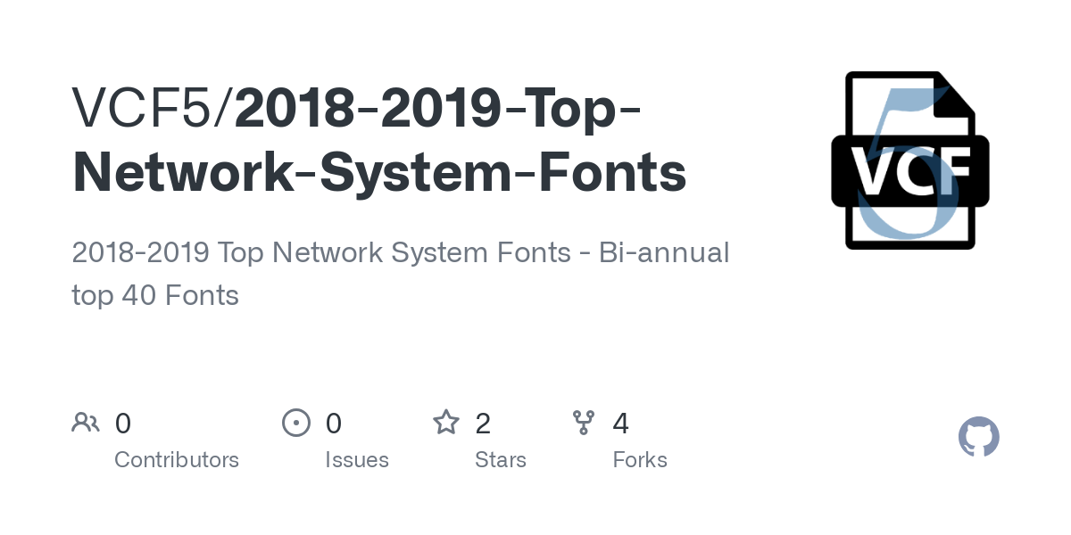 2018 2019 Top Network System Fonts