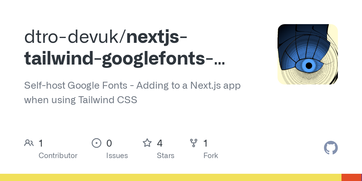 nextjs tailwind googlefonts selfhost starter