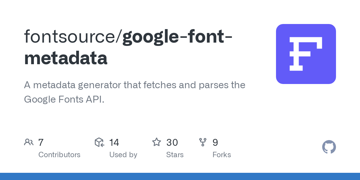 google font metadata