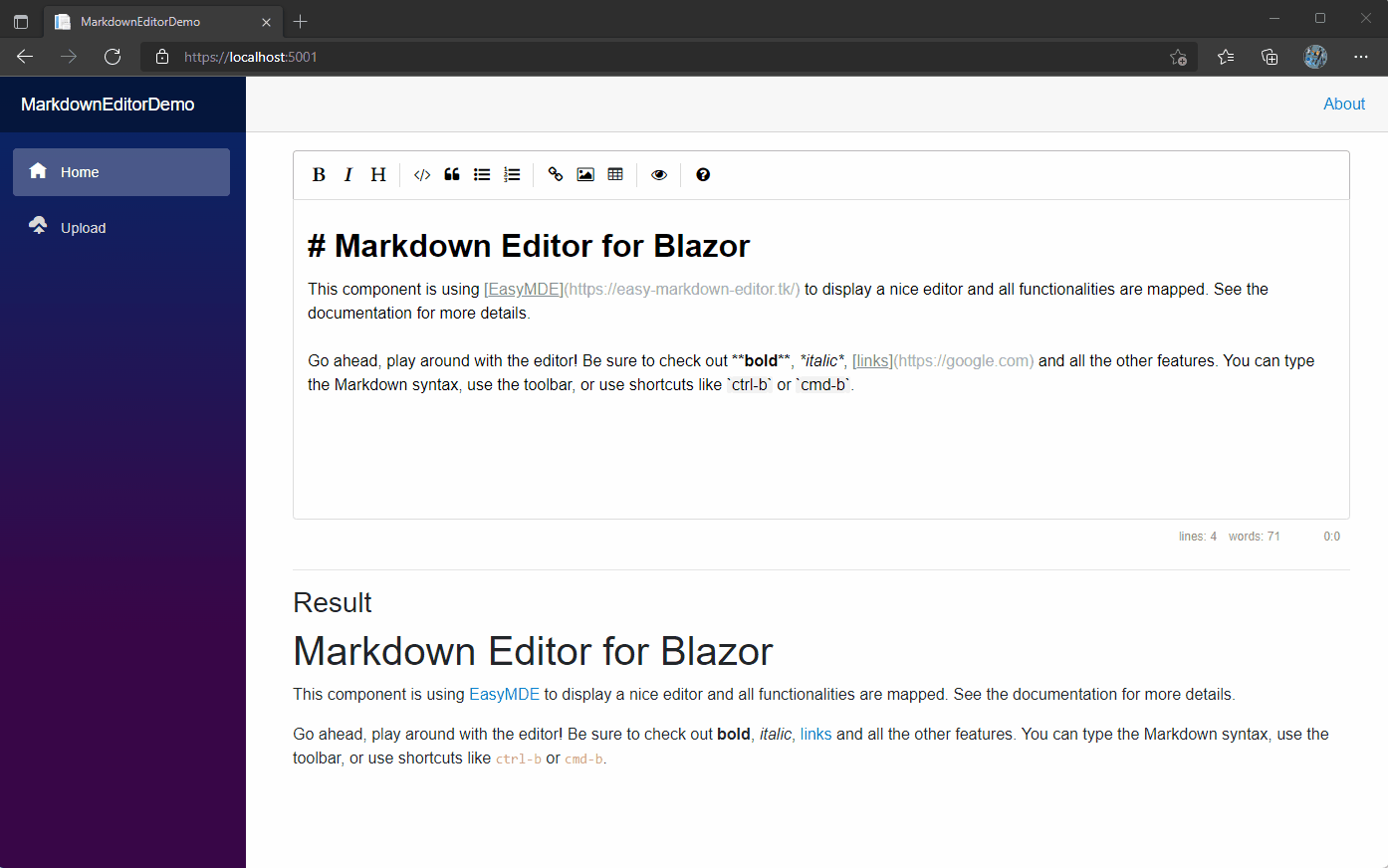 markdown-editor-example