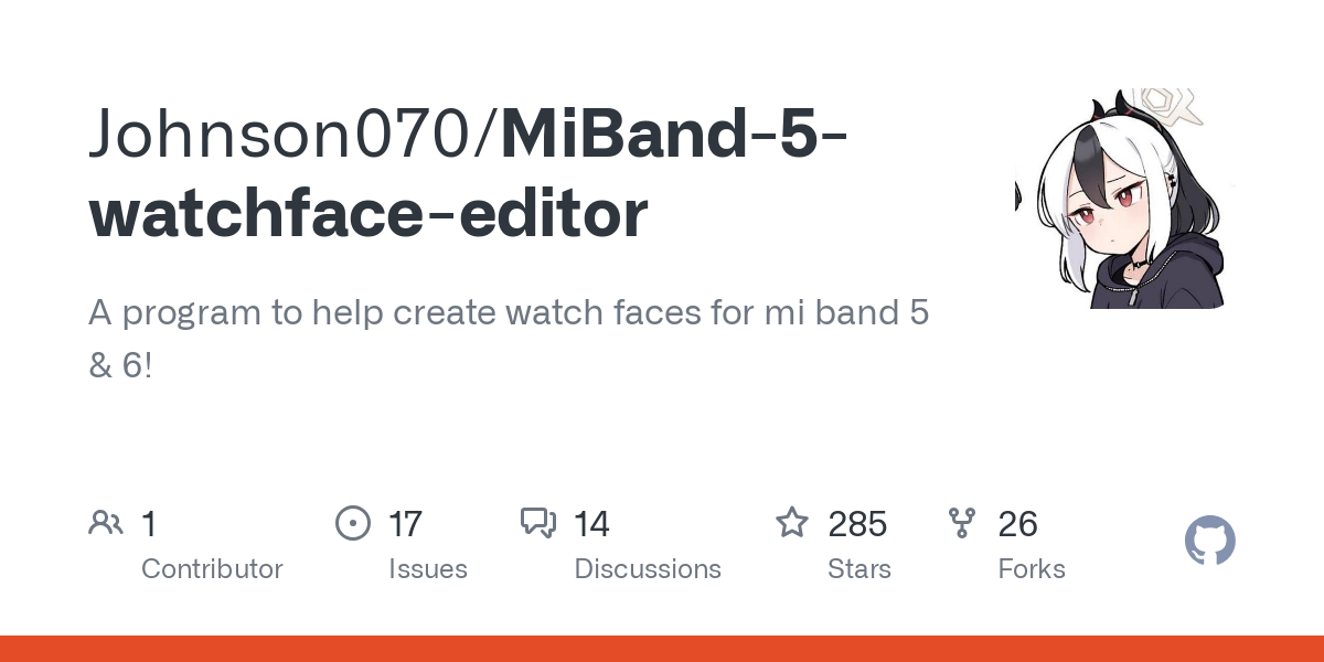 MiBand 5 watchface editor