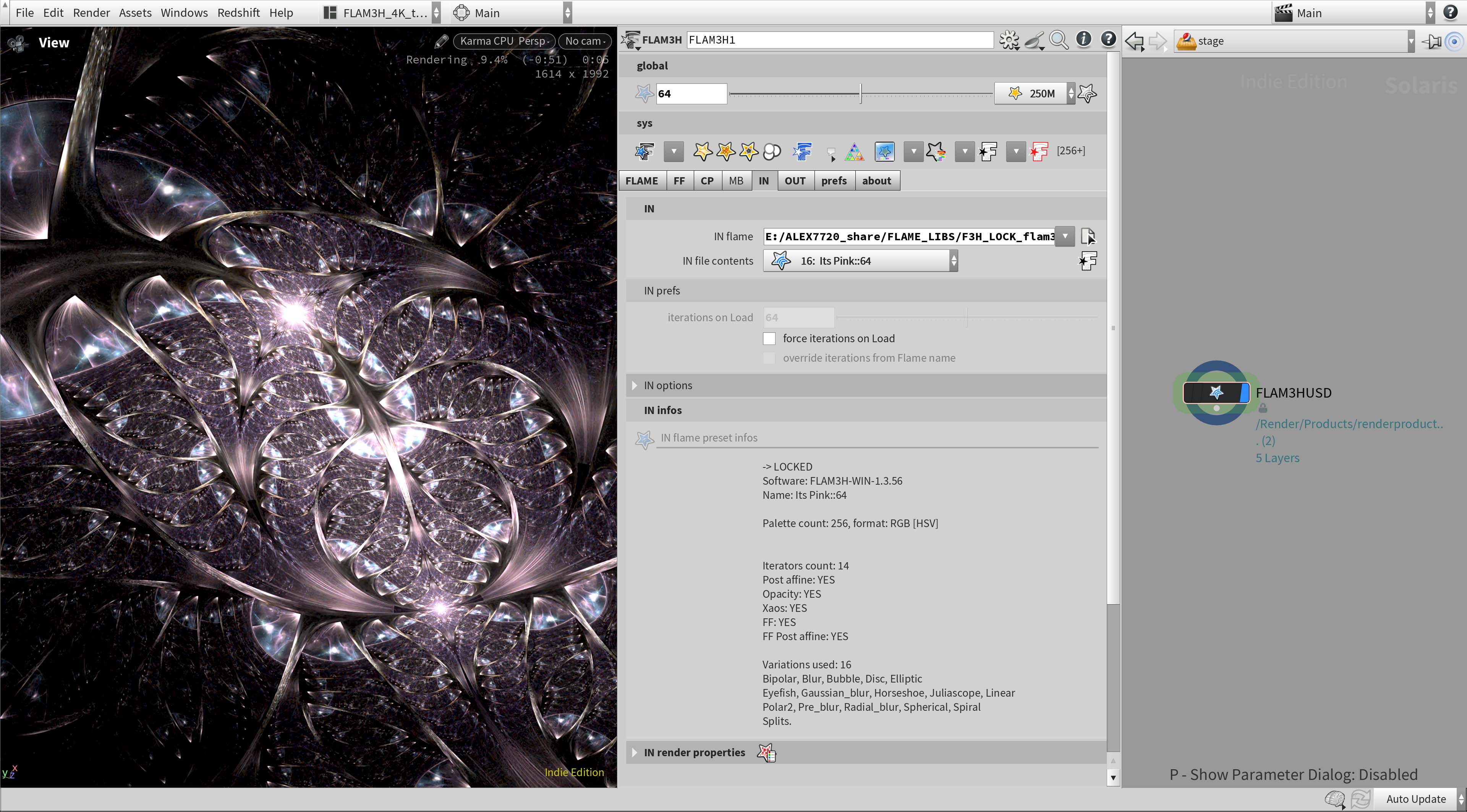 FLAM3HOUDINI Karma rendering viewport