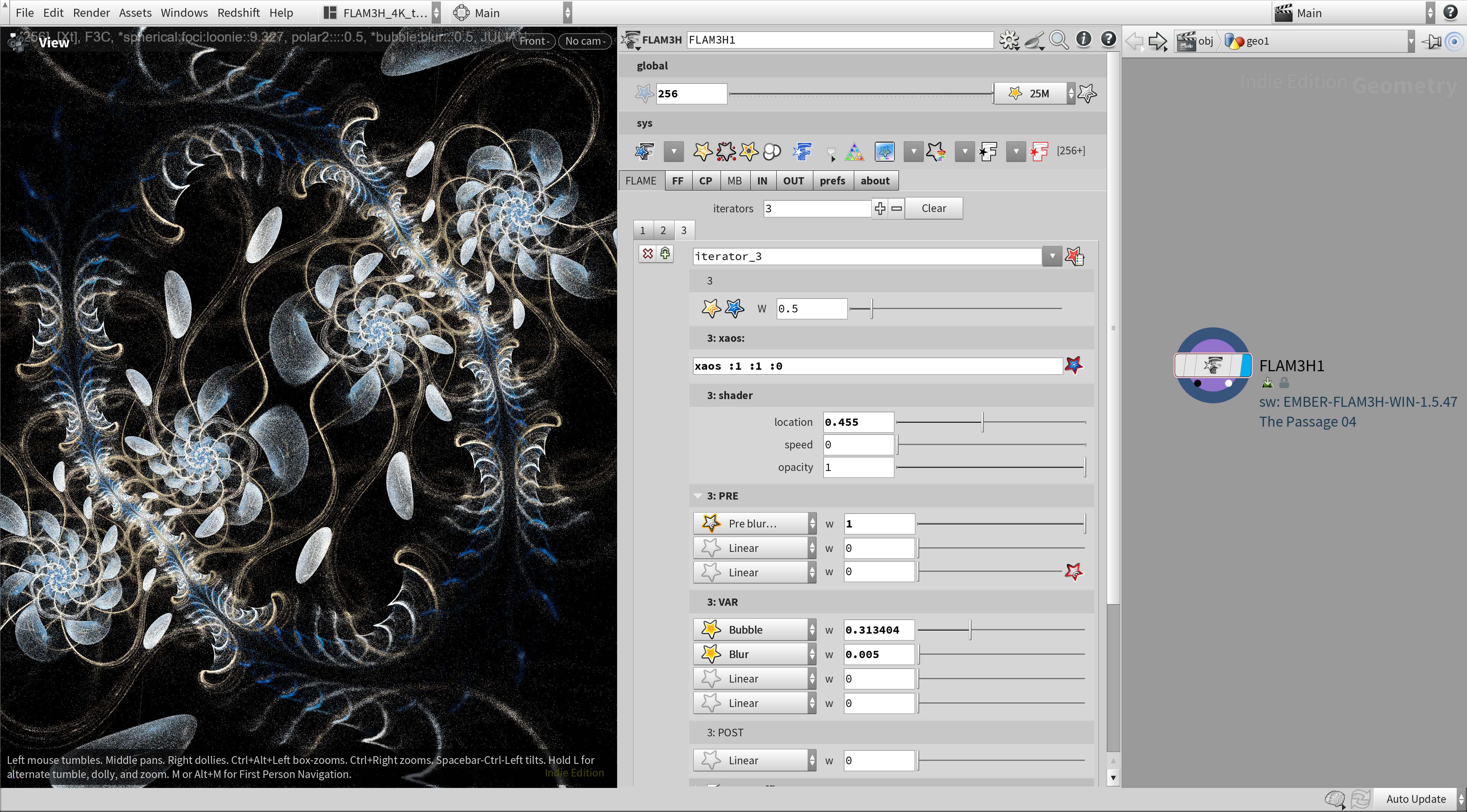 FLAM3HOUDINI viewport