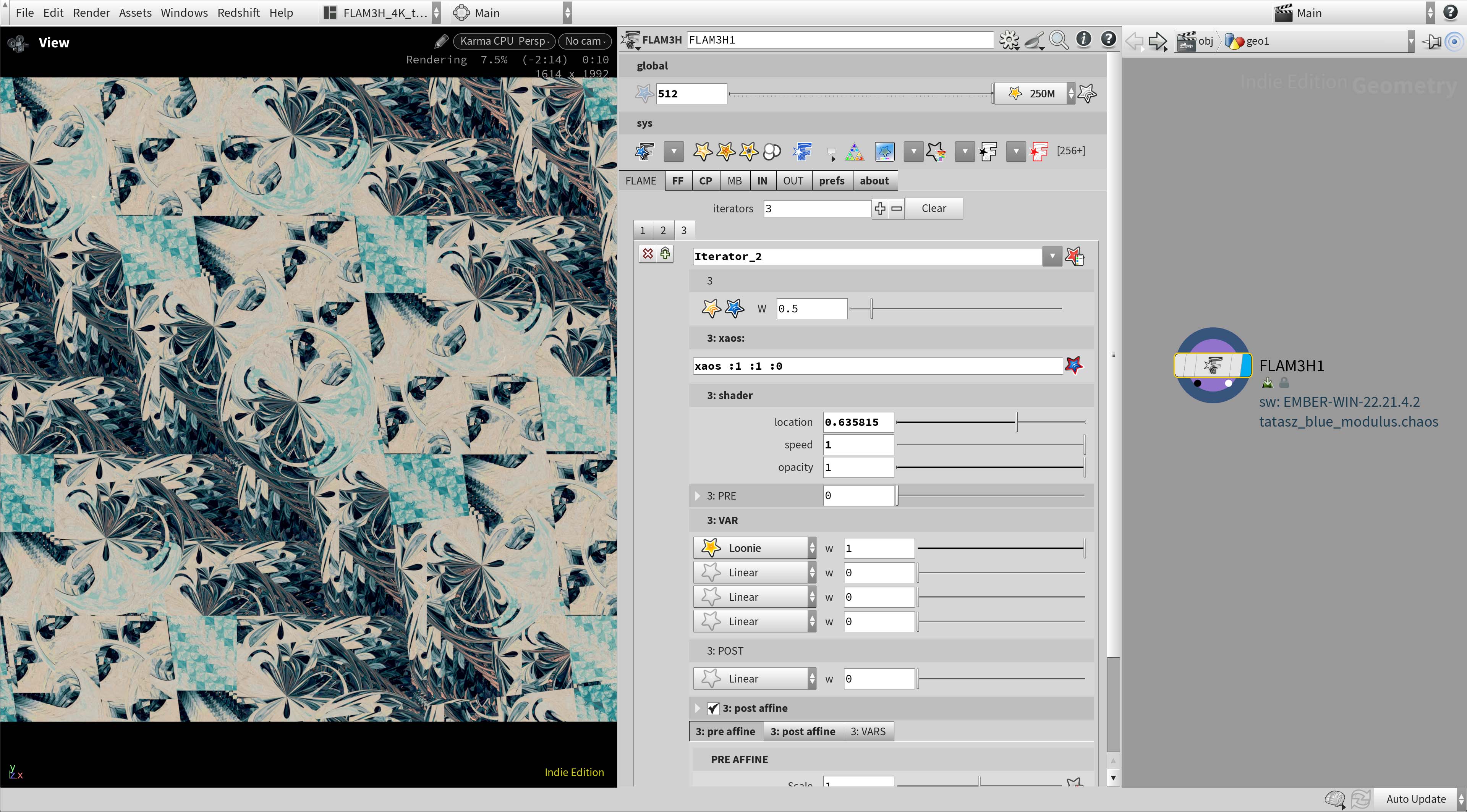 Chaotica to FLAM3HOUDINI 01