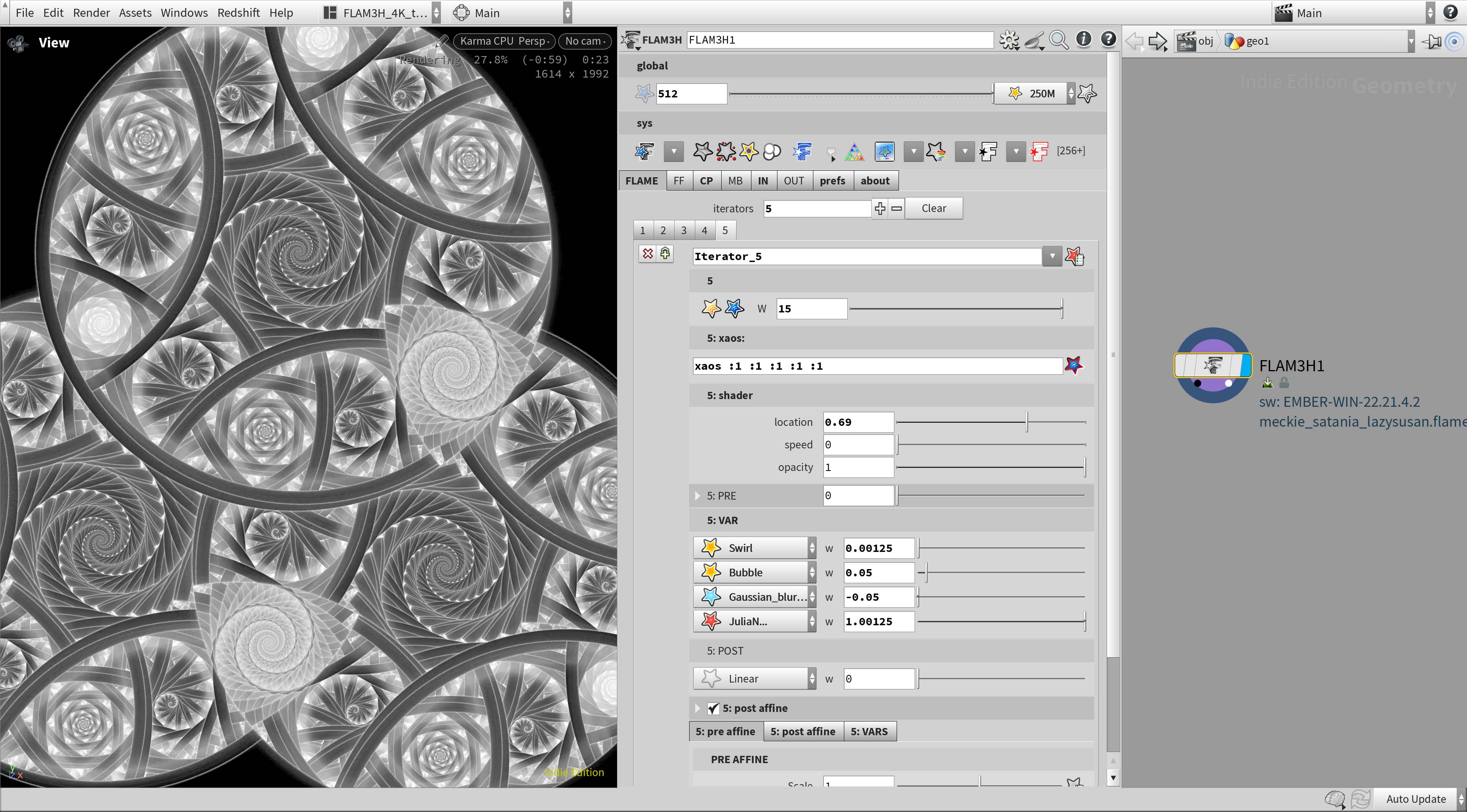 Chaotica to FLAM3HOUDINI 02