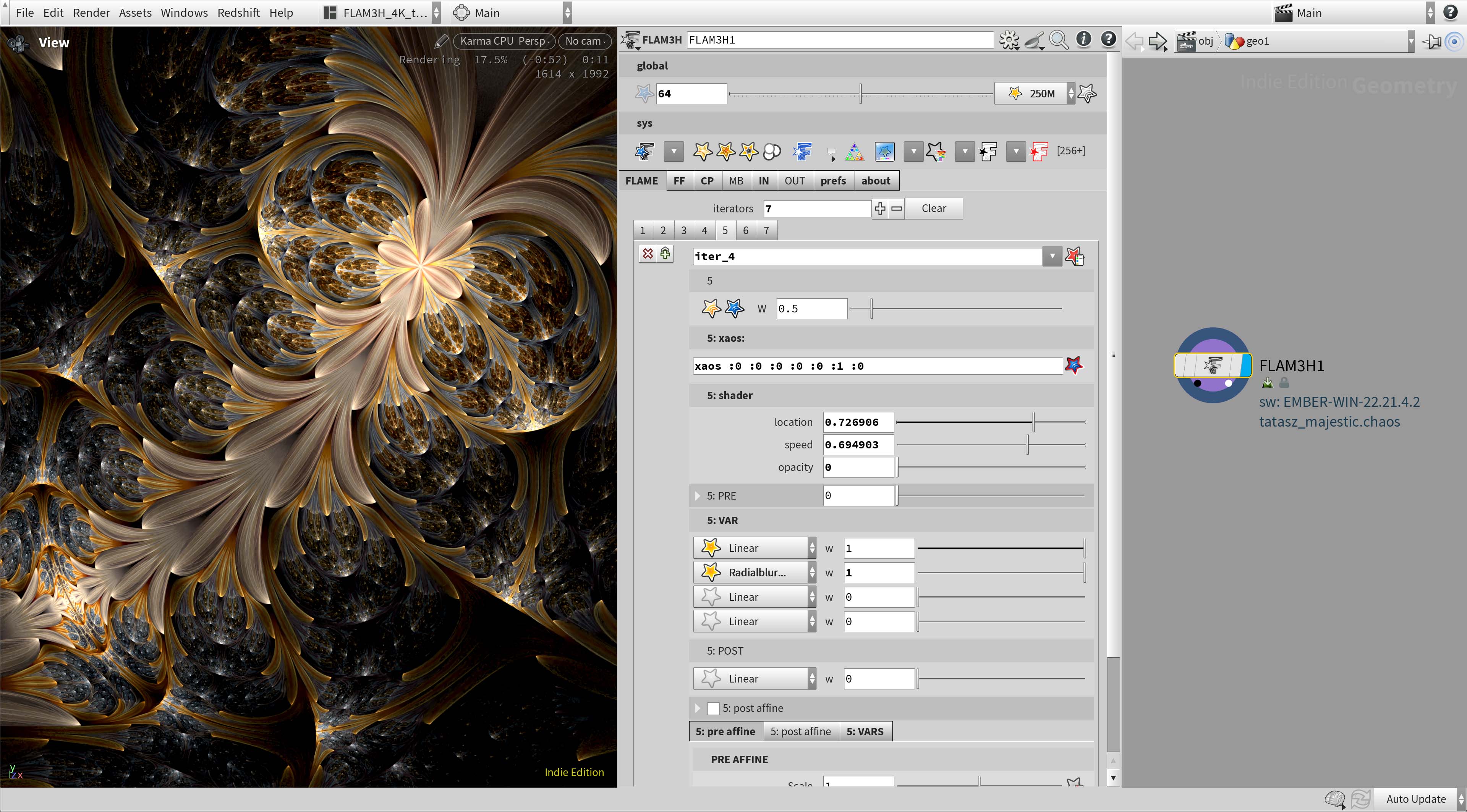 Chaotica to FLAM3HOUDINI 03