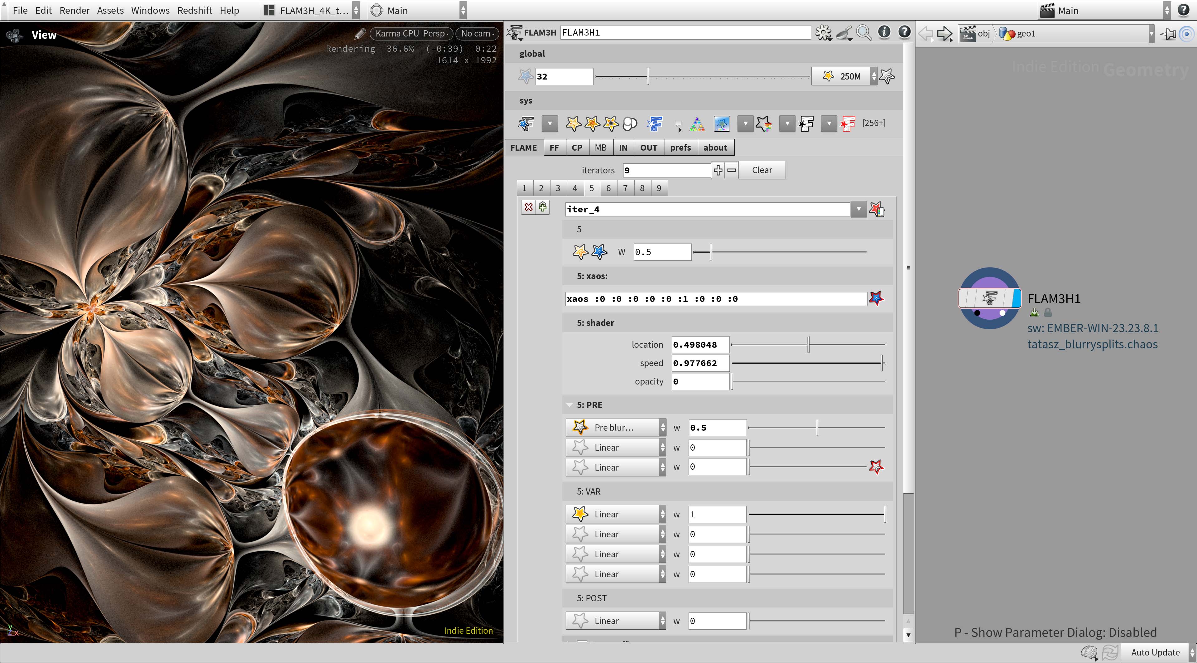 Chaotica to FLAM3HOUDINI 04