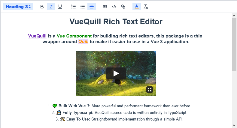 Vuequill Editor