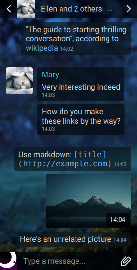 Chatten Sie in einem kleinen Fenster