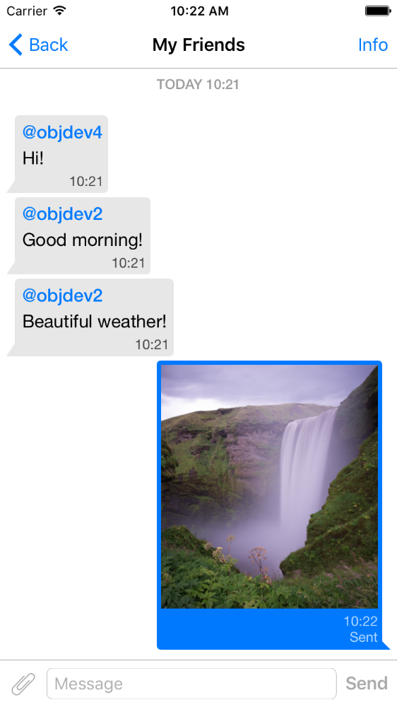 Chat -Ansicht Controller