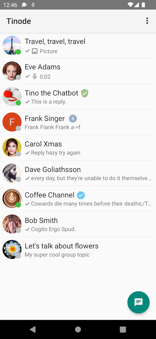 App Screenshot - Chat -Liste