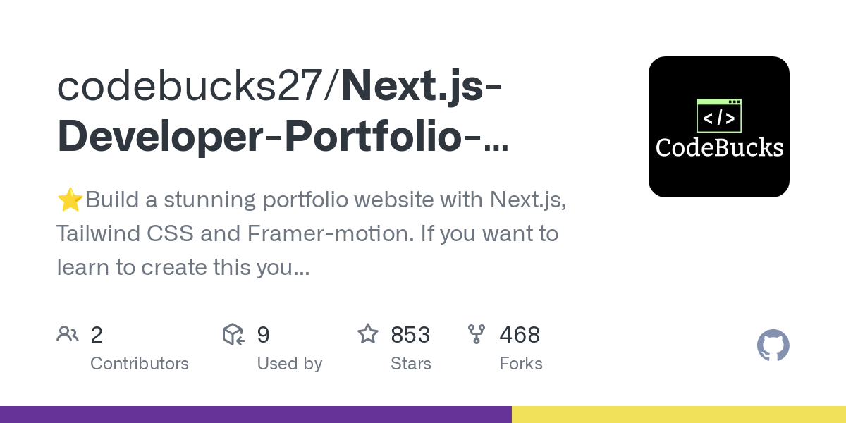 Next.js Developer Portfolio Starter Code