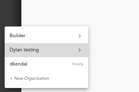 Organisationen Dropdown List