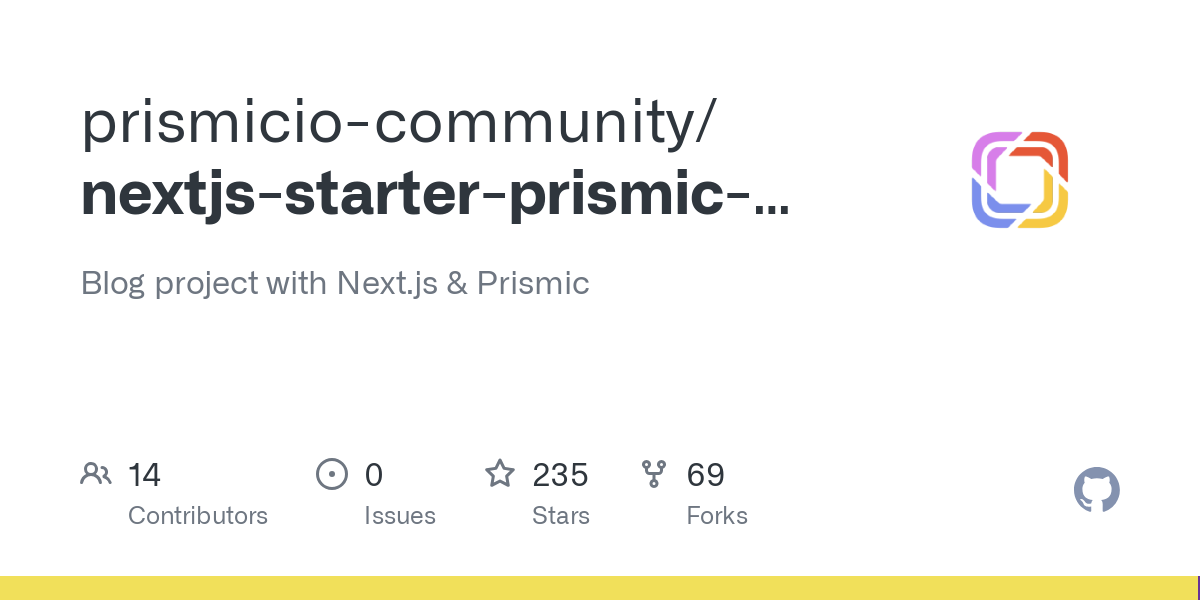 nextjs starter prismic blog