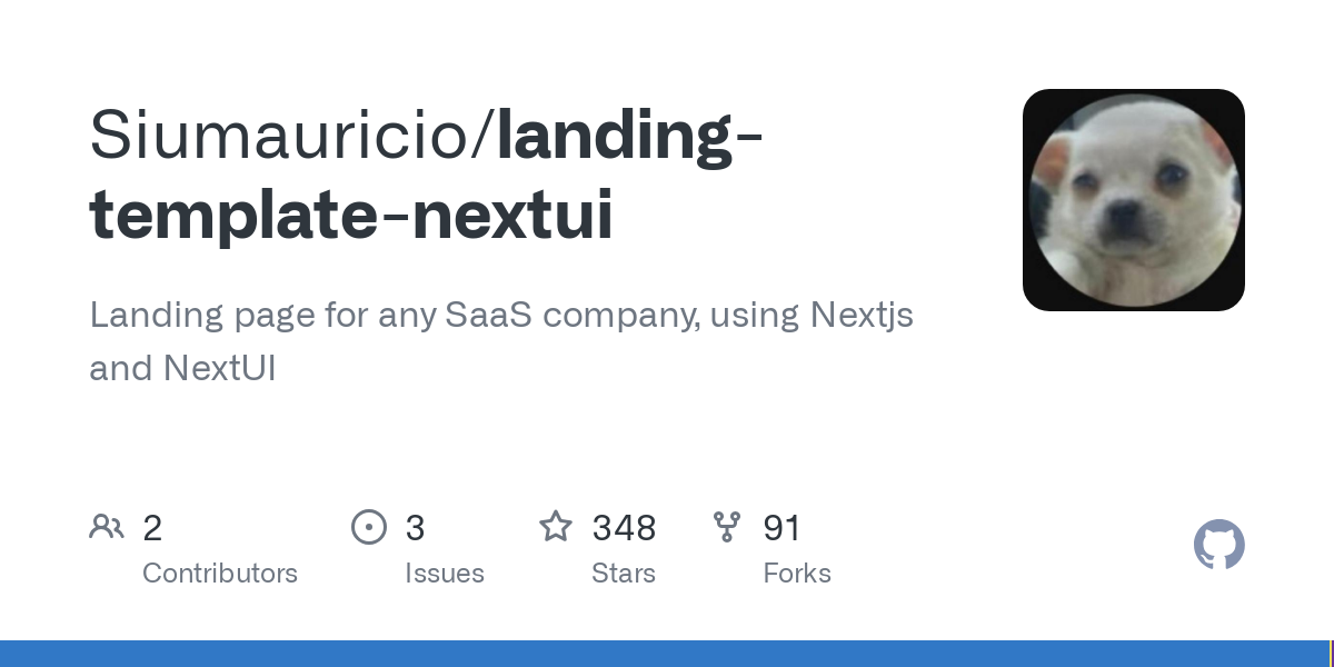 landing template nextui