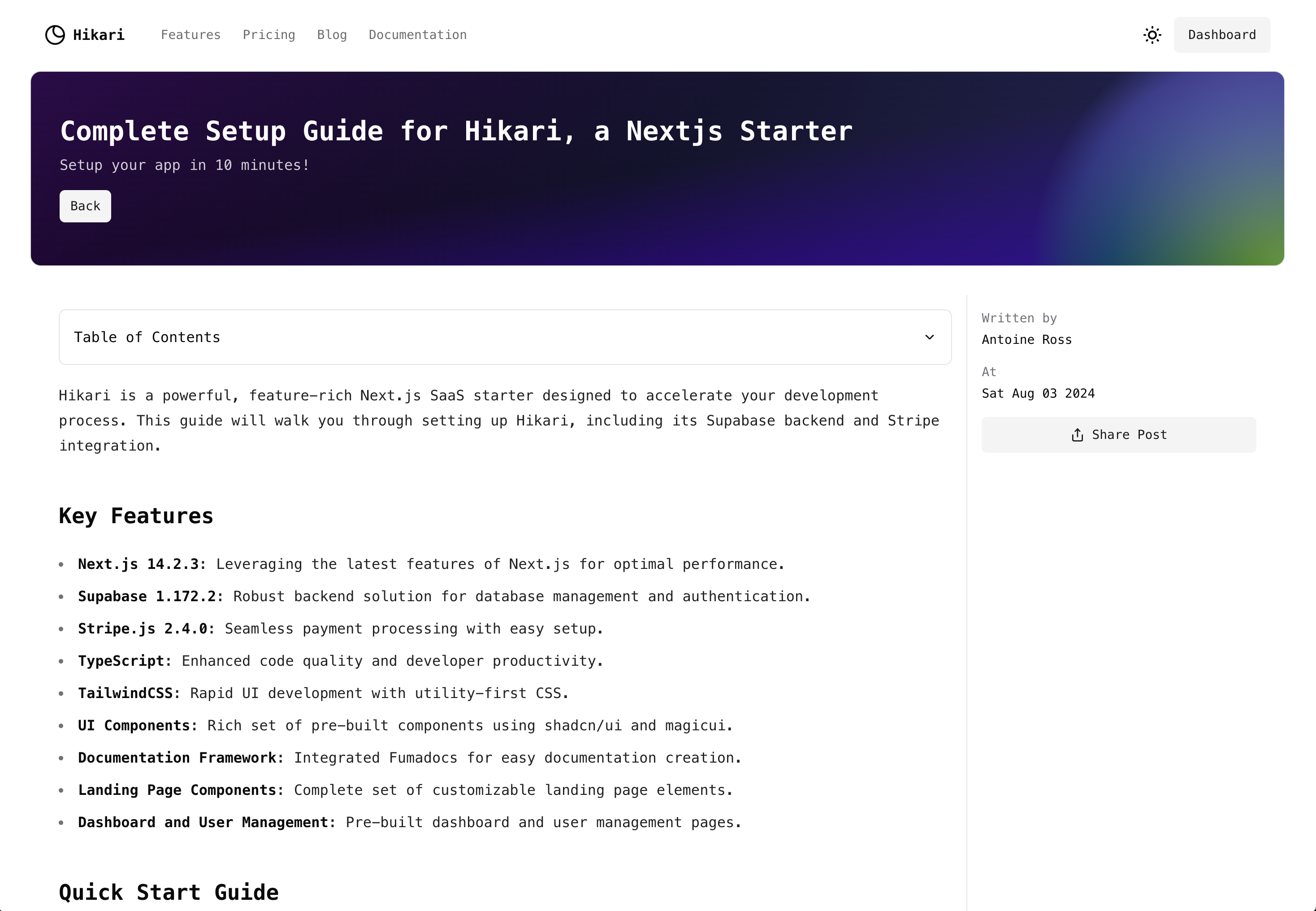 Screenshot des Blogs