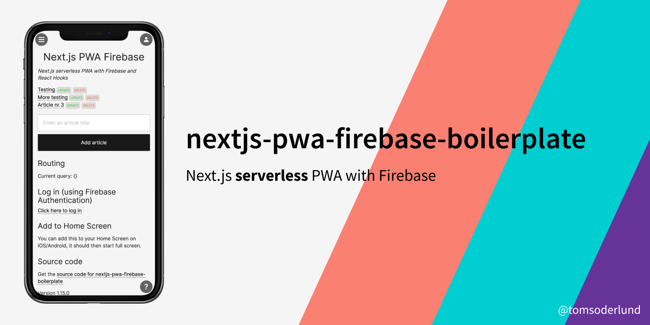 NEXTJS-PWA-FIREBASE-BOILERPRAGE-Demo am Telefon