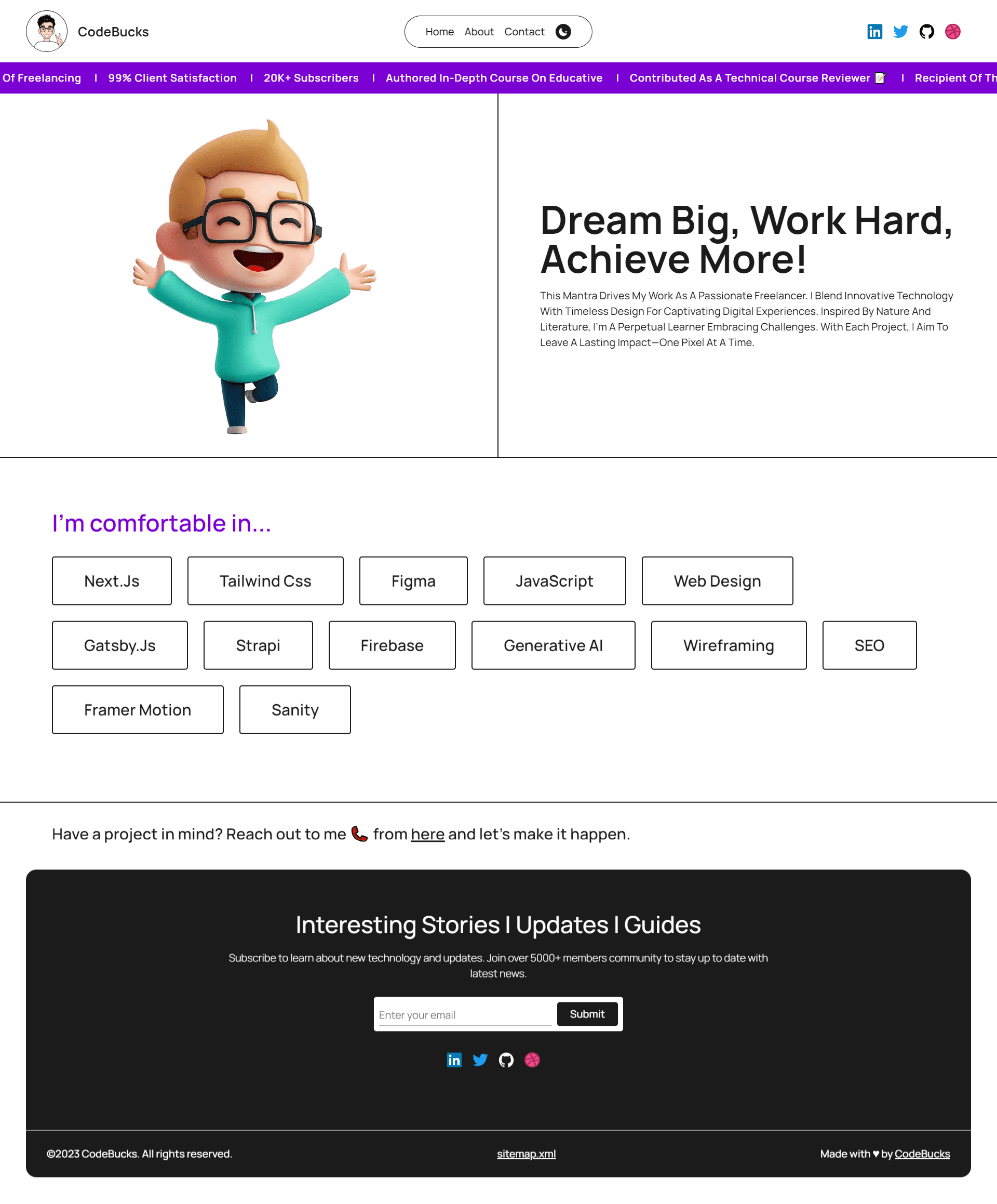 NextJS Personal Blog -Website über Seite