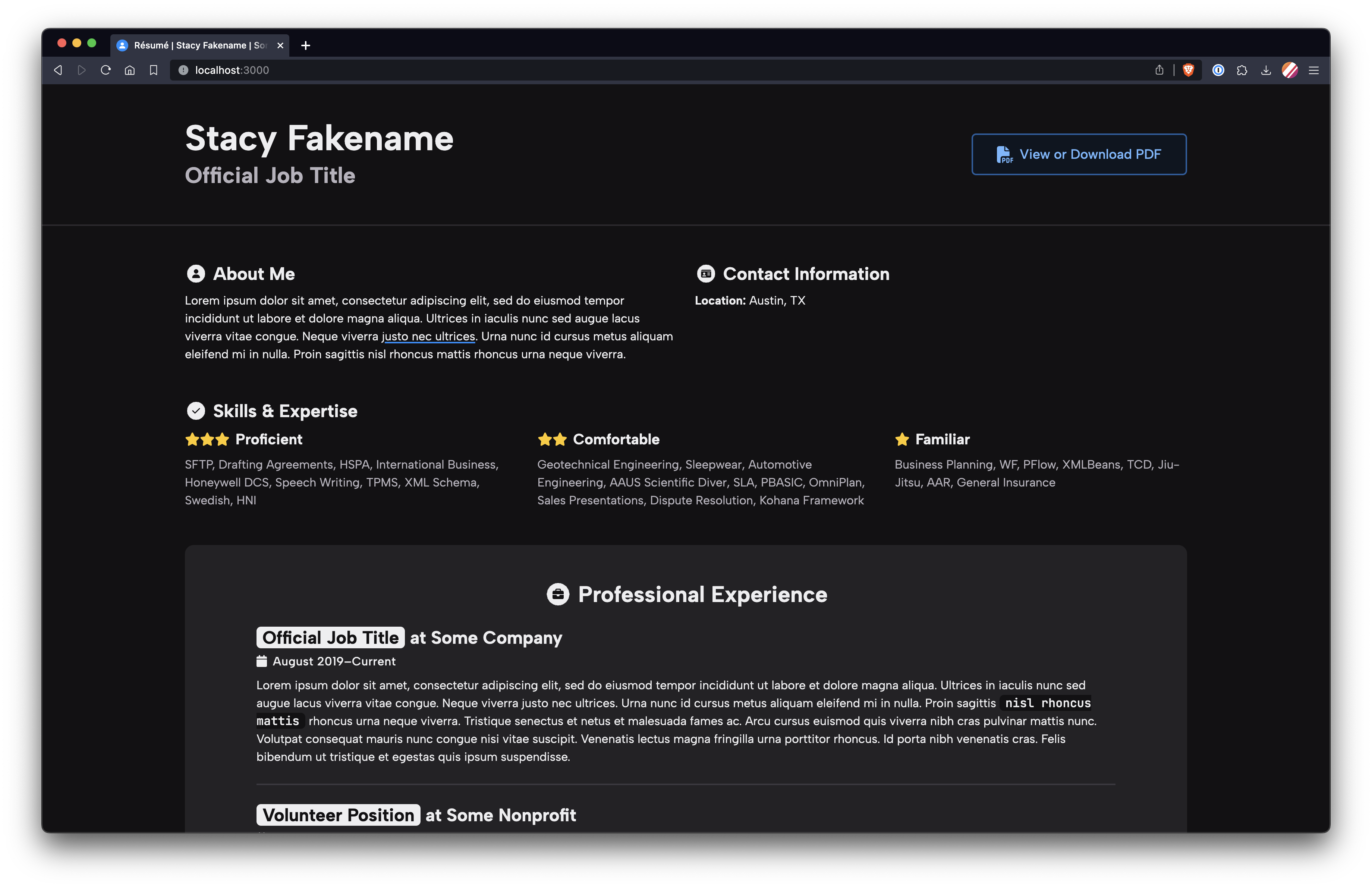 Blauer Akzent -Dunkelmodus