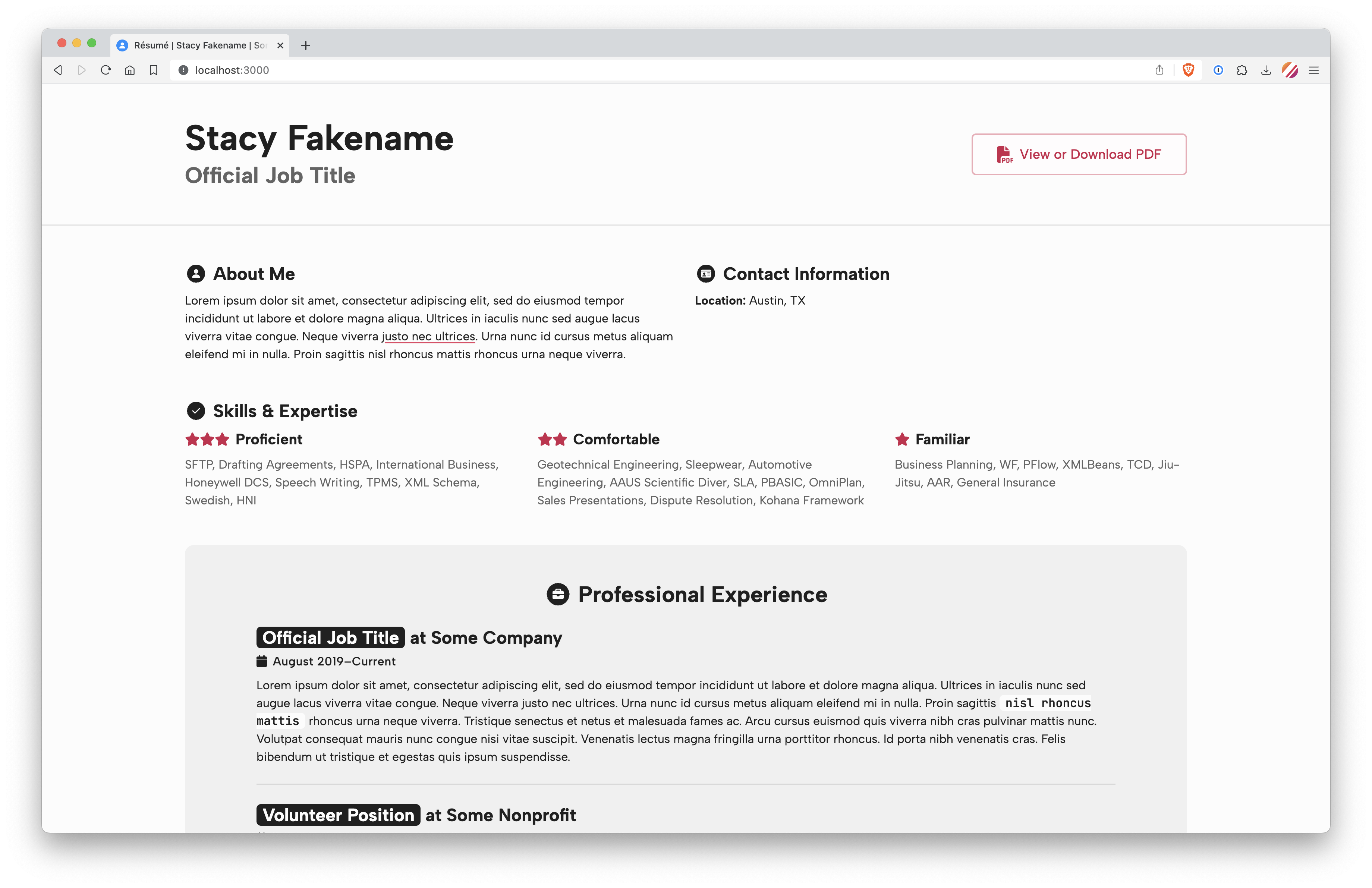 Ruby Accent Light -Modus