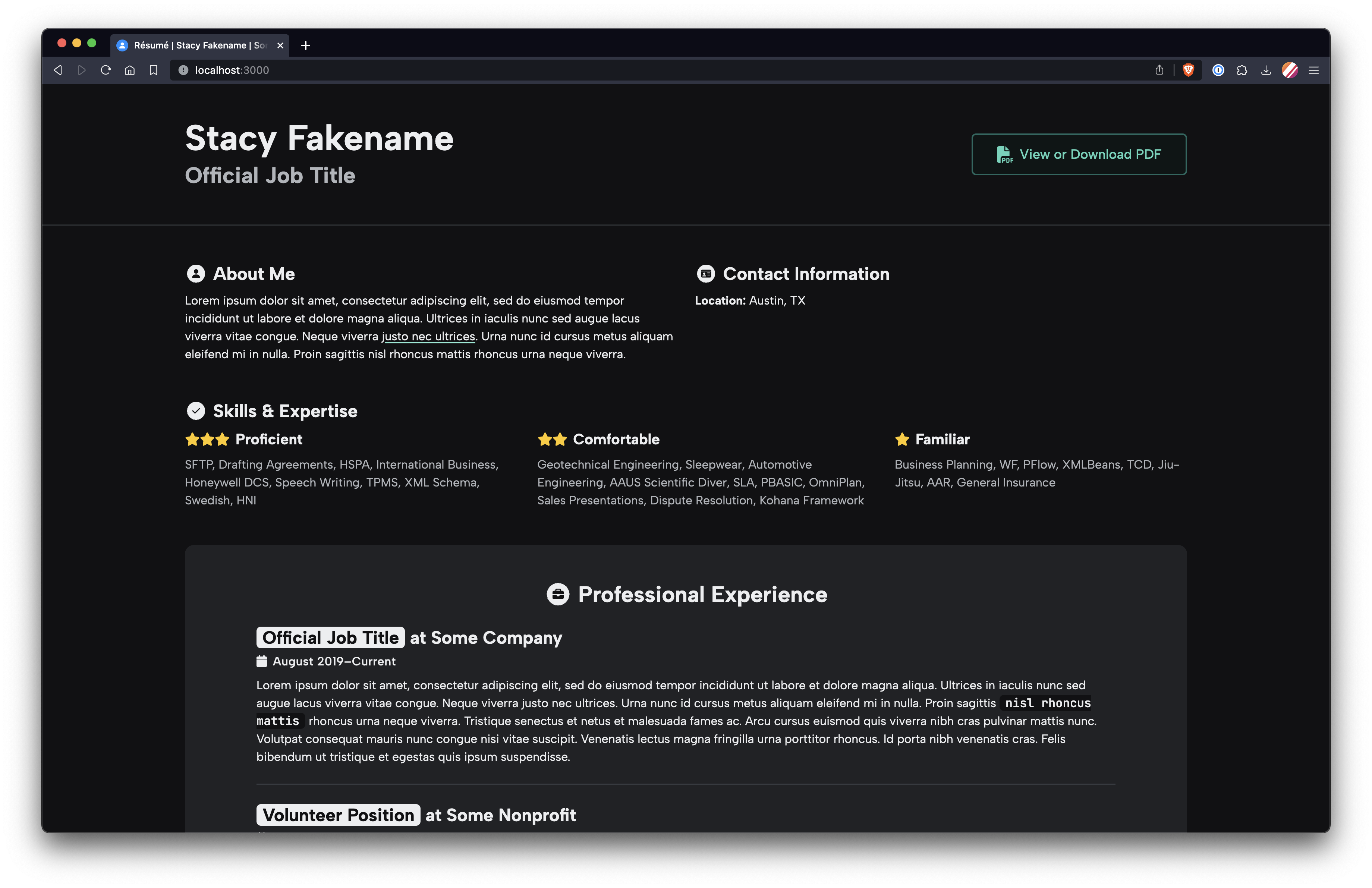 Minzakzent Dark -Modus