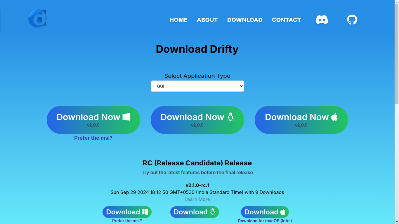 Laden Sie die Webseite von Drifty herunter