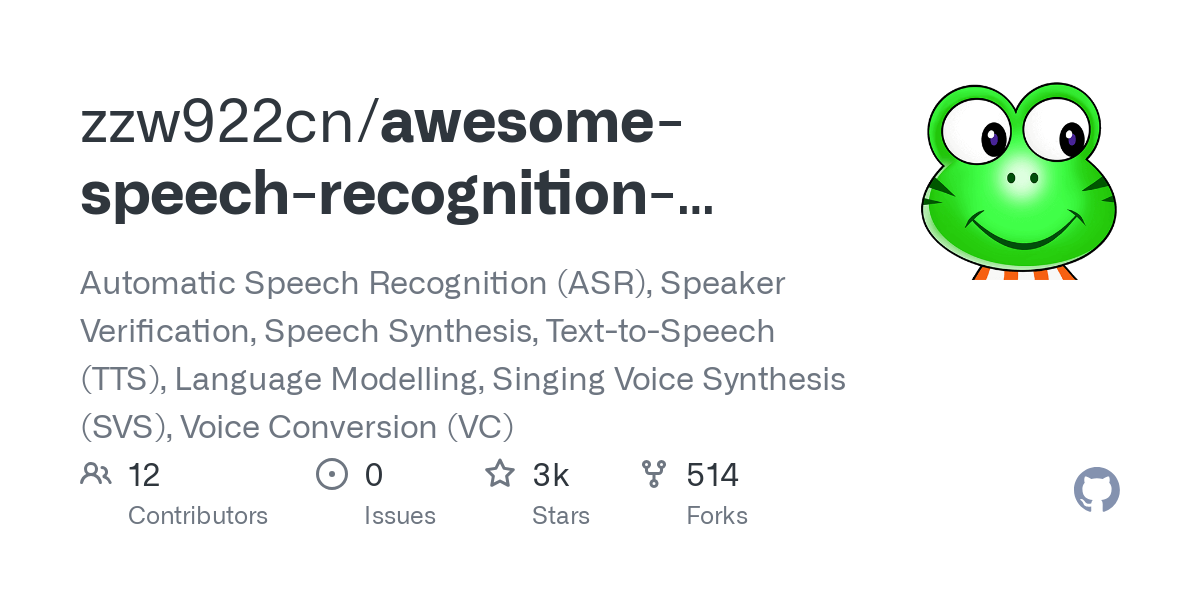 awesome speech recognition speech synthesis papers