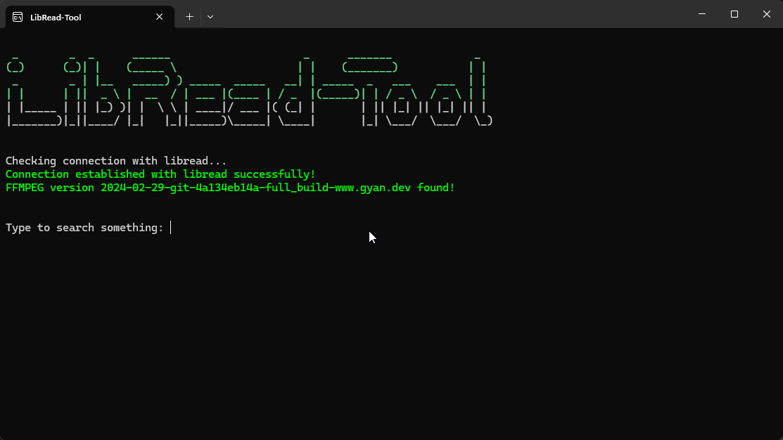 Libread-Tool-Hauptseite