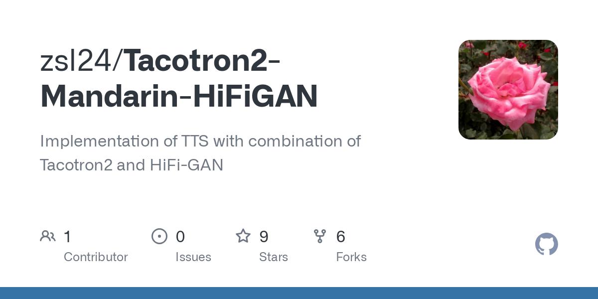 Tacotron2 Mandarin HiFiGAN
