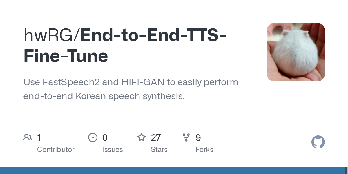 End to End TTS Fine Tune