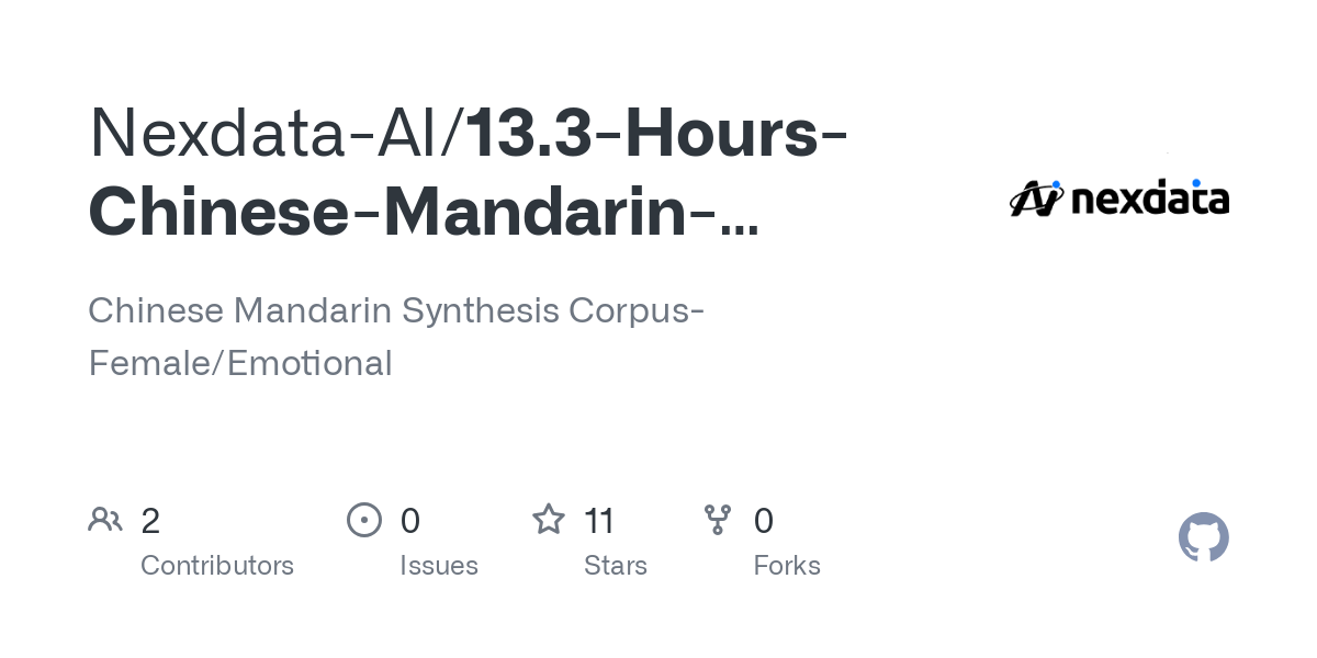 13.3 Hours Chinese Mandarin Synthesis Corpus Female Emotional