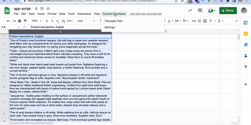 Chatgpt und Google Sheet
