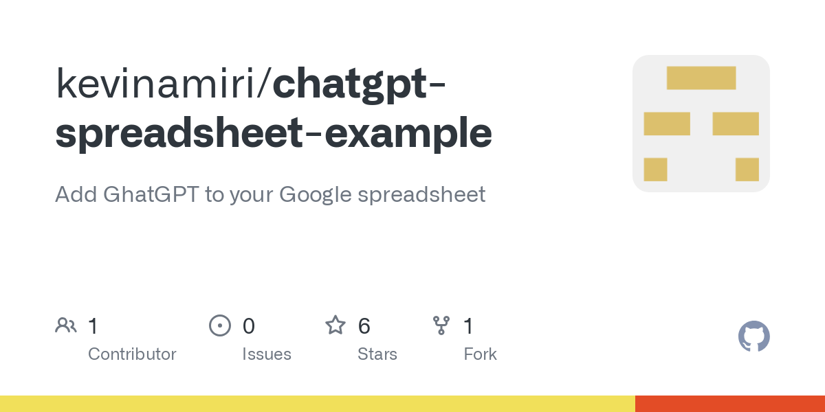 chatgpt spreadsheet example