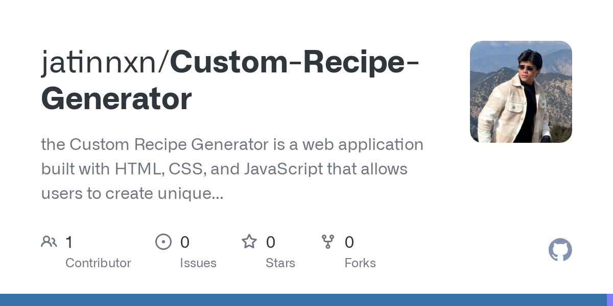 Custom Recipe Generator