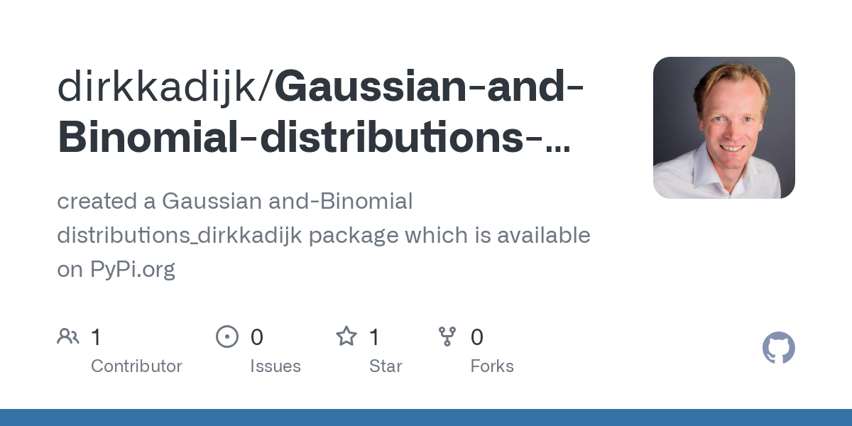 Gaussian and Binomial distributions package on PyPi