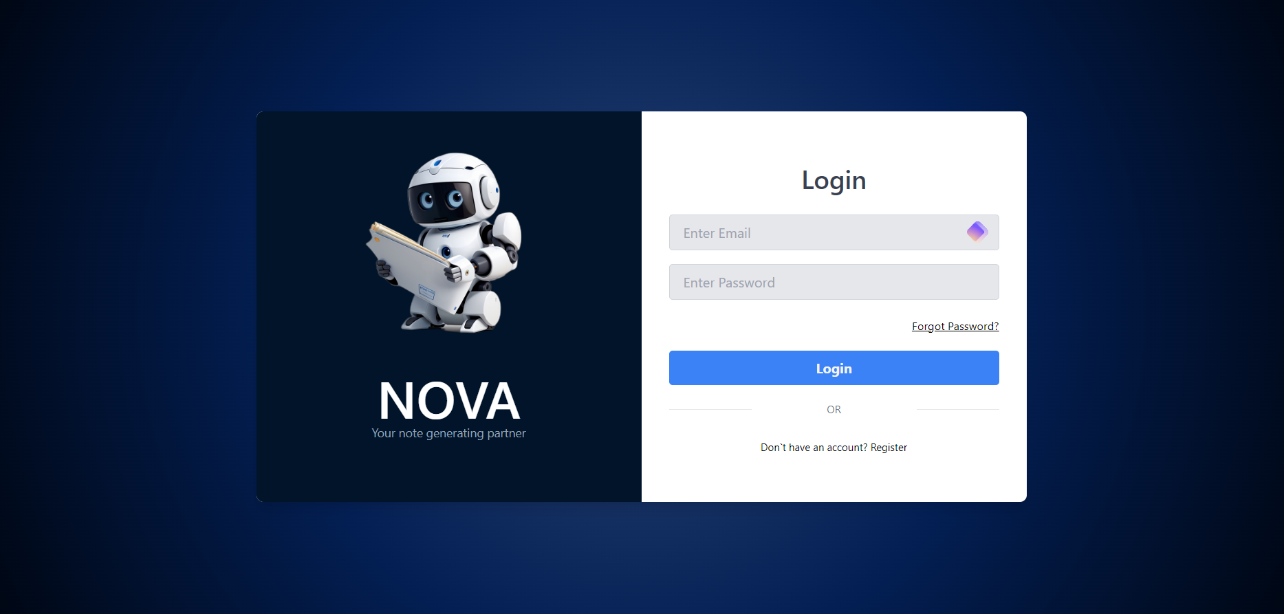Login page