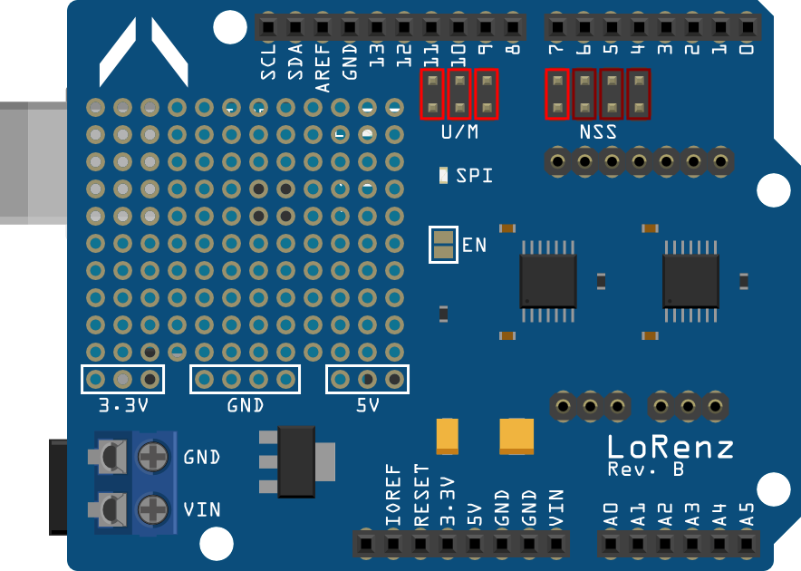 LoRenz shield UNO setup