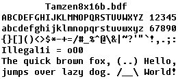 Tamzen8x16b.bdf