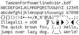 Tamzenforpowerline8x16r.bdf