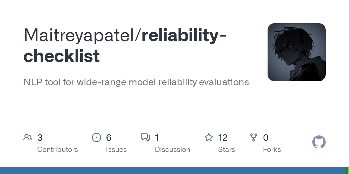 reliability checklist