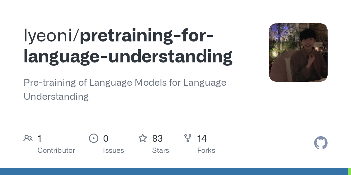 pretraining for language understanding