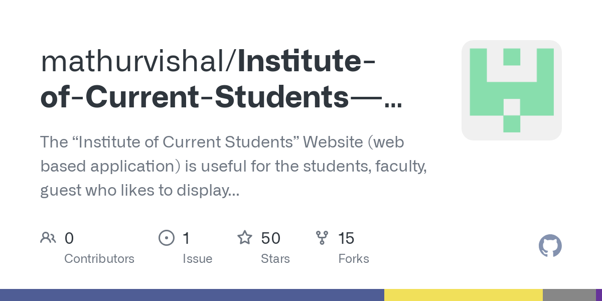 Institute of Current Students   PHP Project
