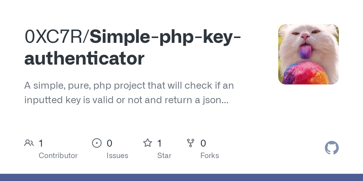 Simple php key authenticator