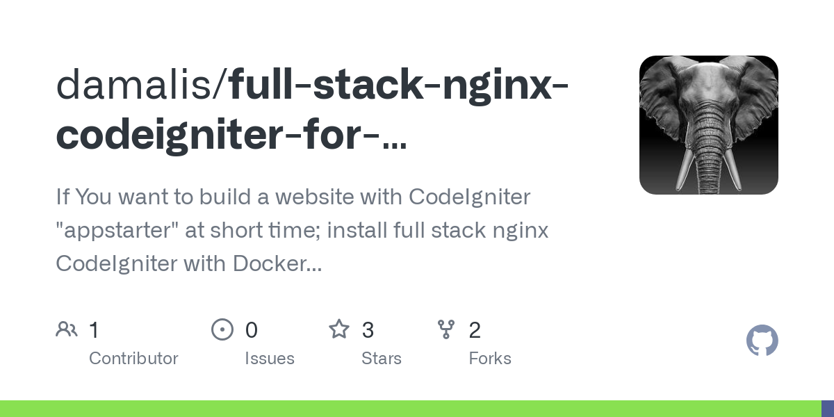 full stack nginx codeigniter for everyone with docker compose