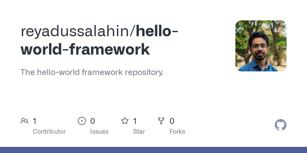 hello world framework