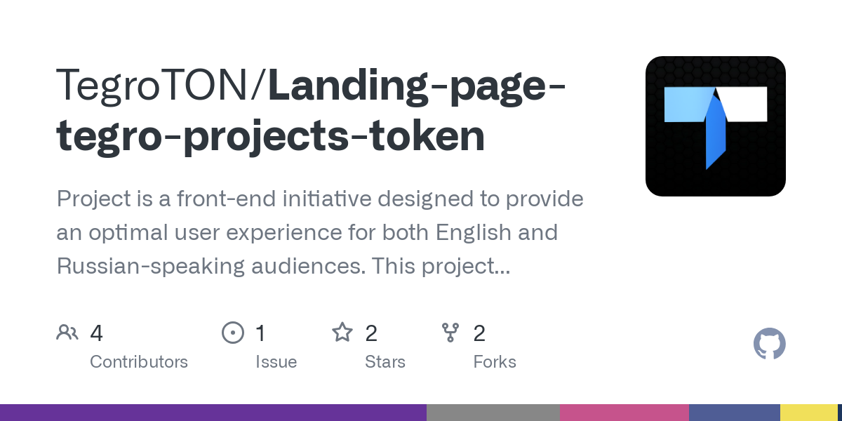 Landing page tegro projects token
