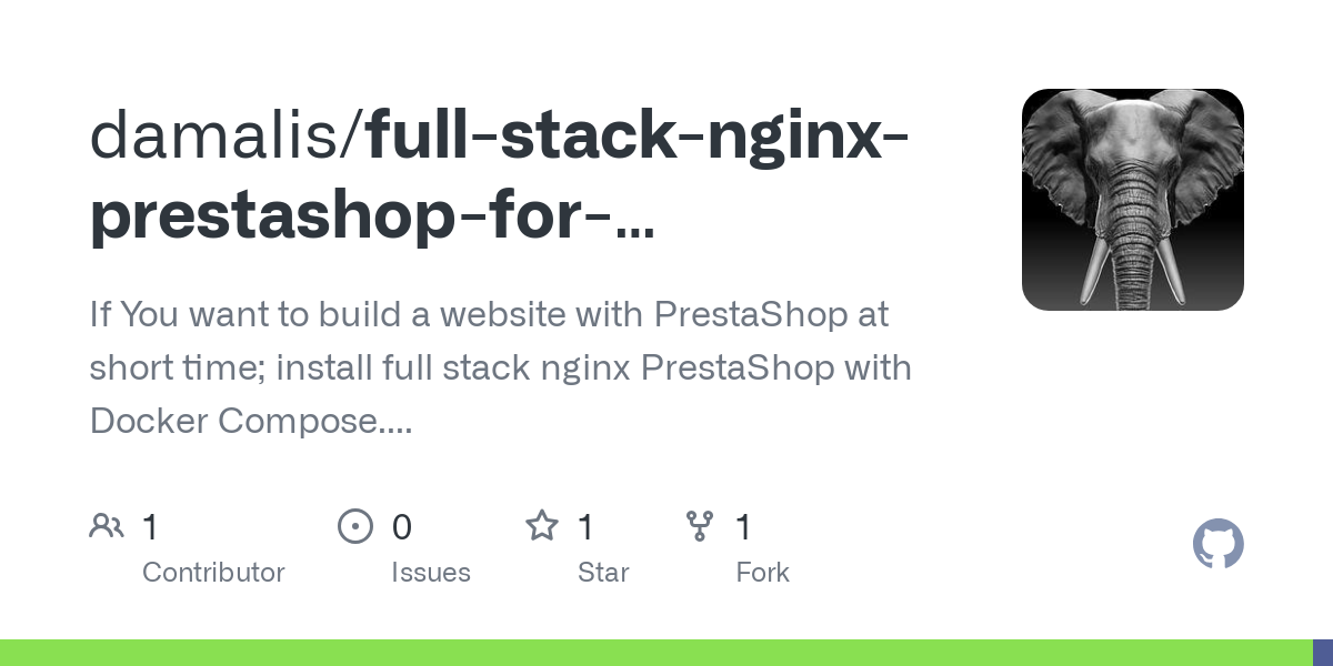 full stack nginx prestashop for everyone with docker compose
