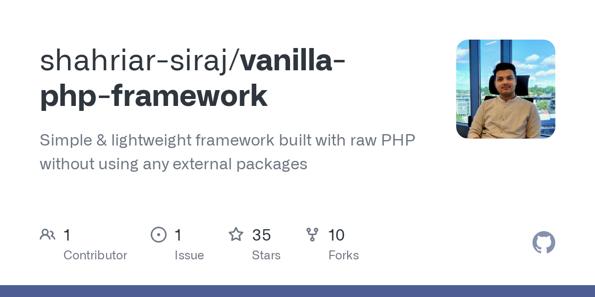 vanilla php framework